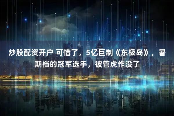 炒股配资开户 可惜了，5亿巨制《东极岛》，暑期档的冠军选手，被管虎作没了